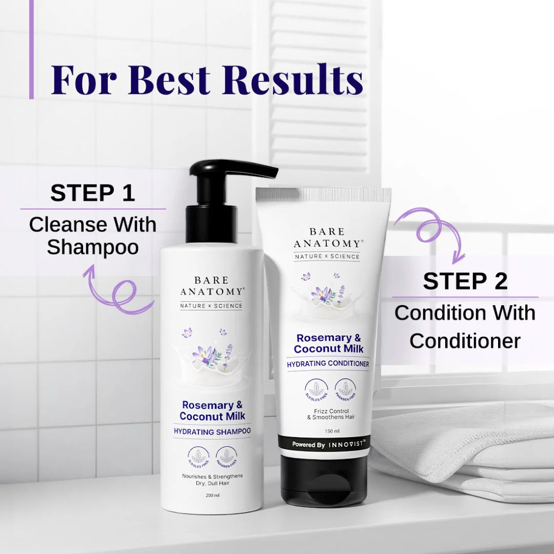 Bare Anatomy Rosemary & Coconut Milk Hydrating Shampoo & Conditioner Combo