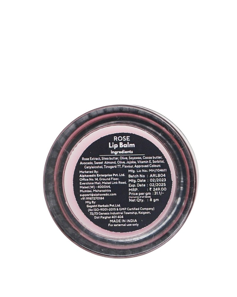 Alphavedic Rose Lip Balm (8 gm) ( Mini / Small Pack / Sample )