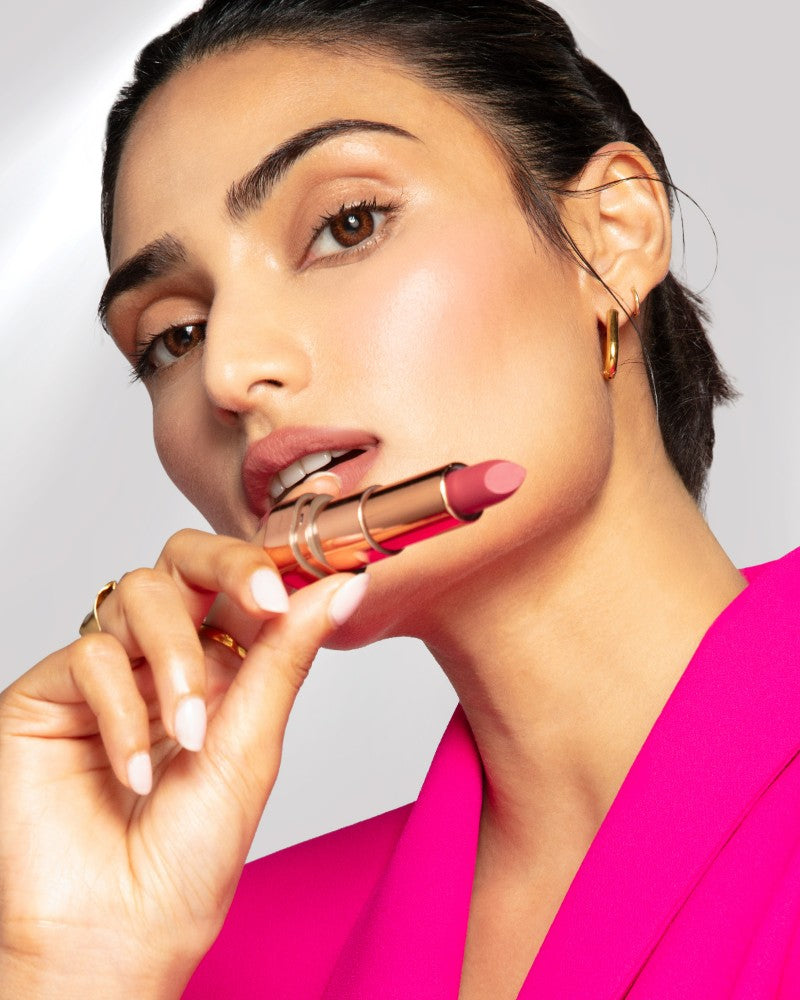 Just Herbs Long Stay Relaxed Matte Bullet Lipsticks - Fiery Pink