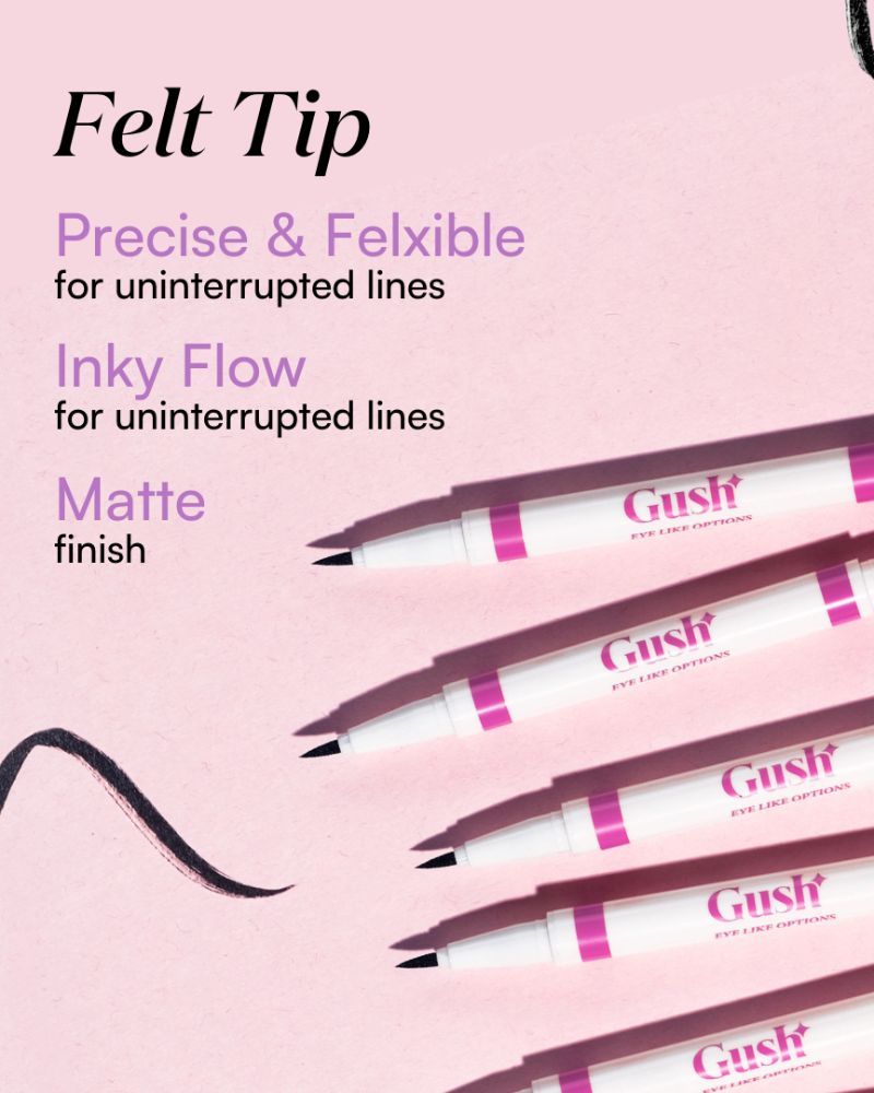 GUSH BEAUTY EYE LIKE OPTIONS BLACK FELT TIP LINER & KOHL PENCIL ( Full Size )