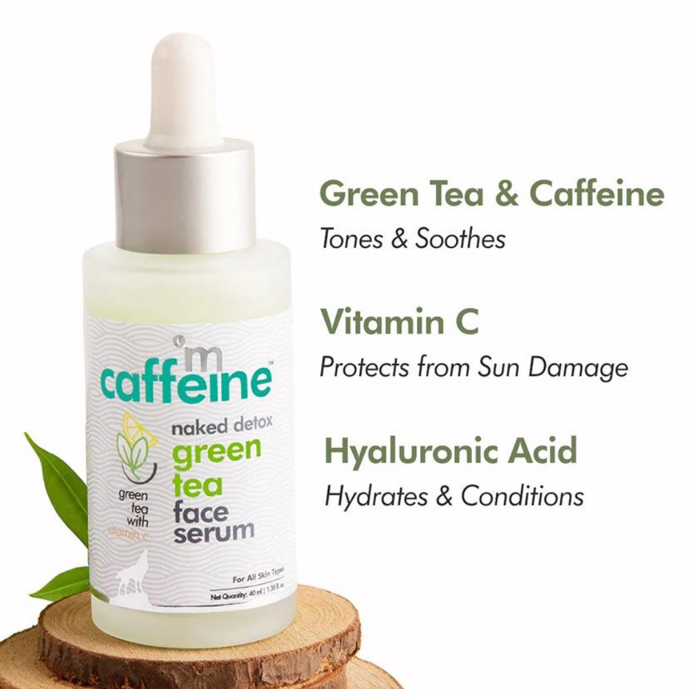 mCaffeine Green Tea Face Serum for 72 Hrs Hydration with Hyaluronic Acid ( 40 ml ) ( Full Size )