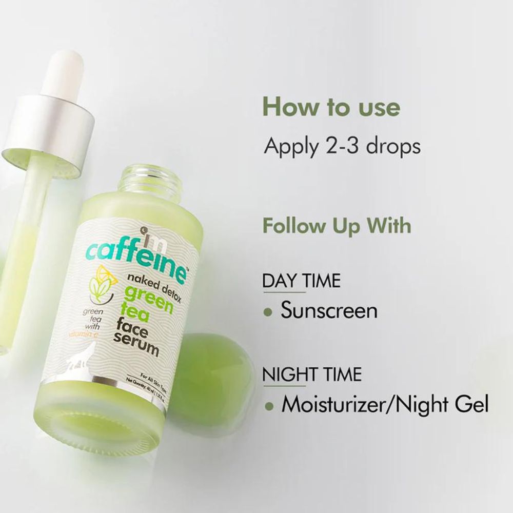 mCaffeine Green Tea Face Serum for 72 Hrs Hydration with Hyaluronic Acid ( 40 ml ) ( Full Size )
