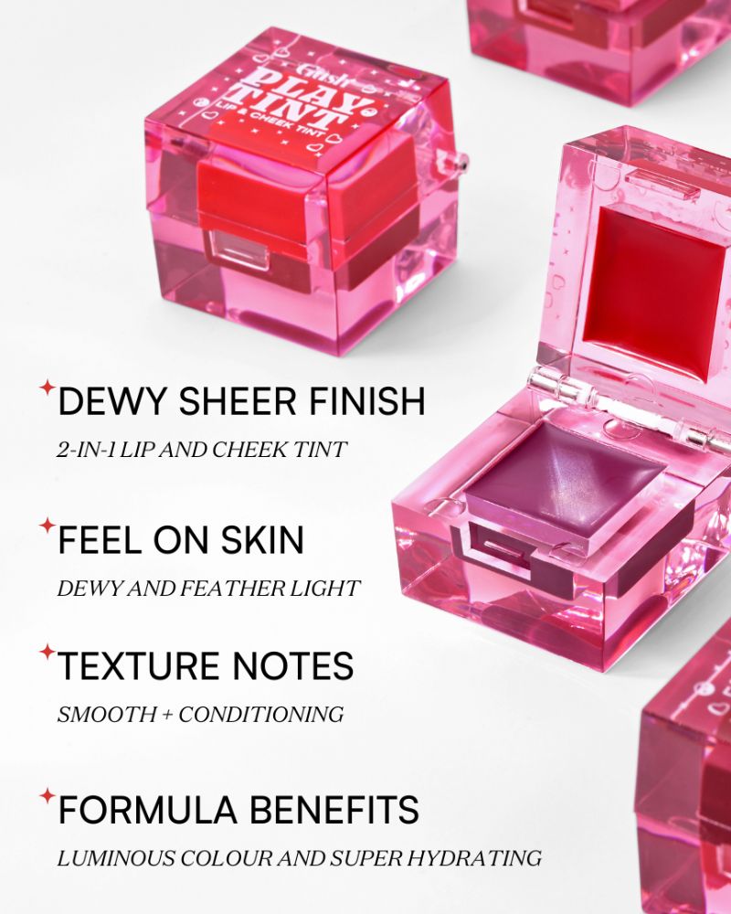 GUSH BEAUTY PLAY TINT 2 IN 1 CREAM LIP AND CHEEK TINT - Bubblegum Burst ( Full Size )