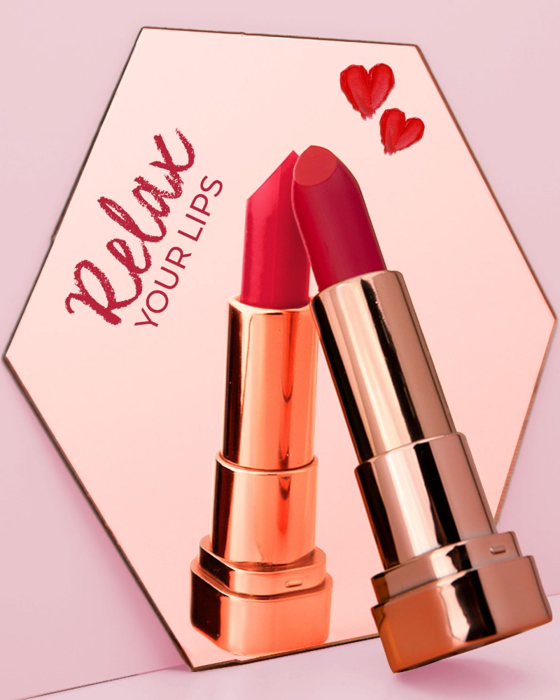 Just Herbs Long Stay Relaxed Matte Bullet Lipsticks - Fiery Pink