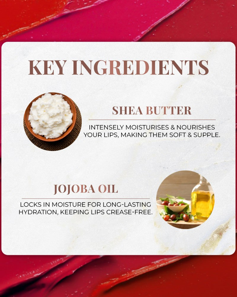 Just Herbs Long Stay Relaxed Matte Bullet Lipsticks - Fiery Pink