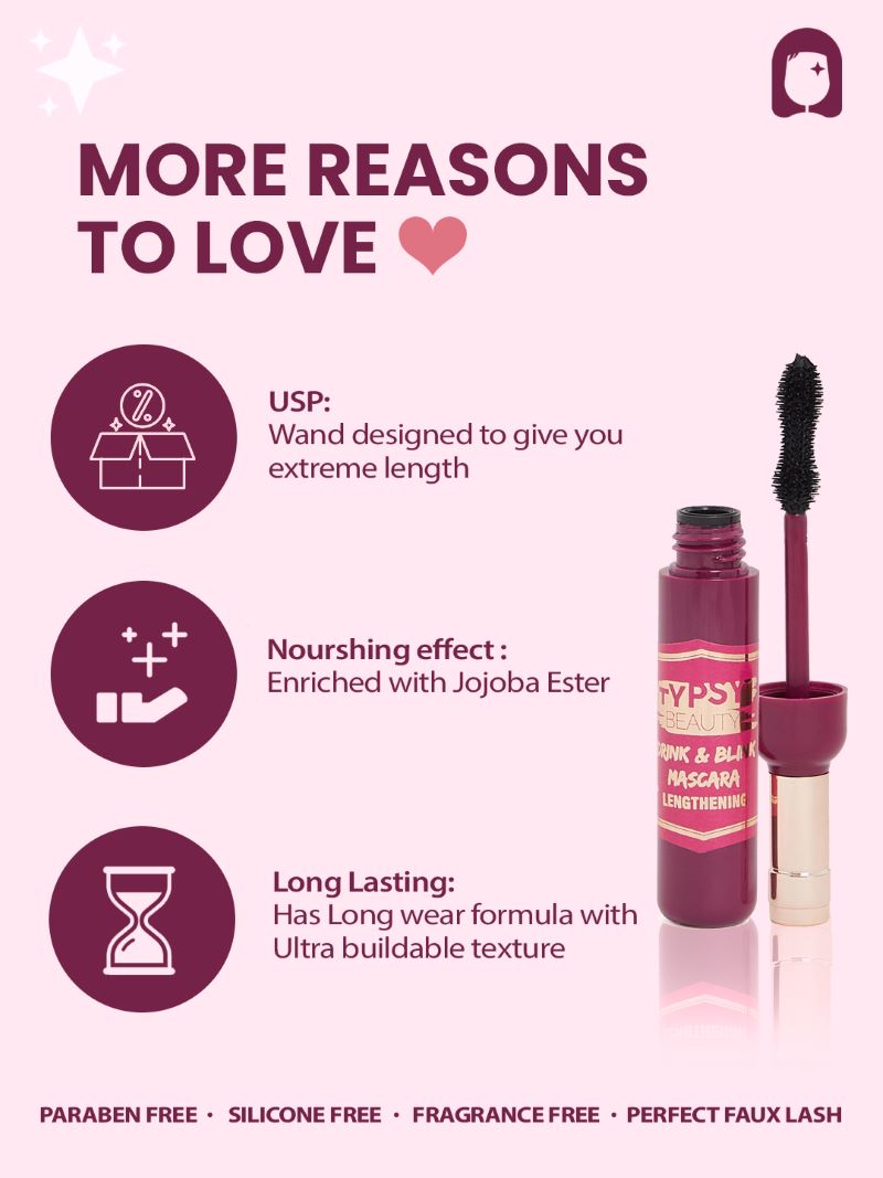 TYPSY BEAUTY Drink & Blink Mascara- Lengthening ( 9 gm ) ( Full Size )
