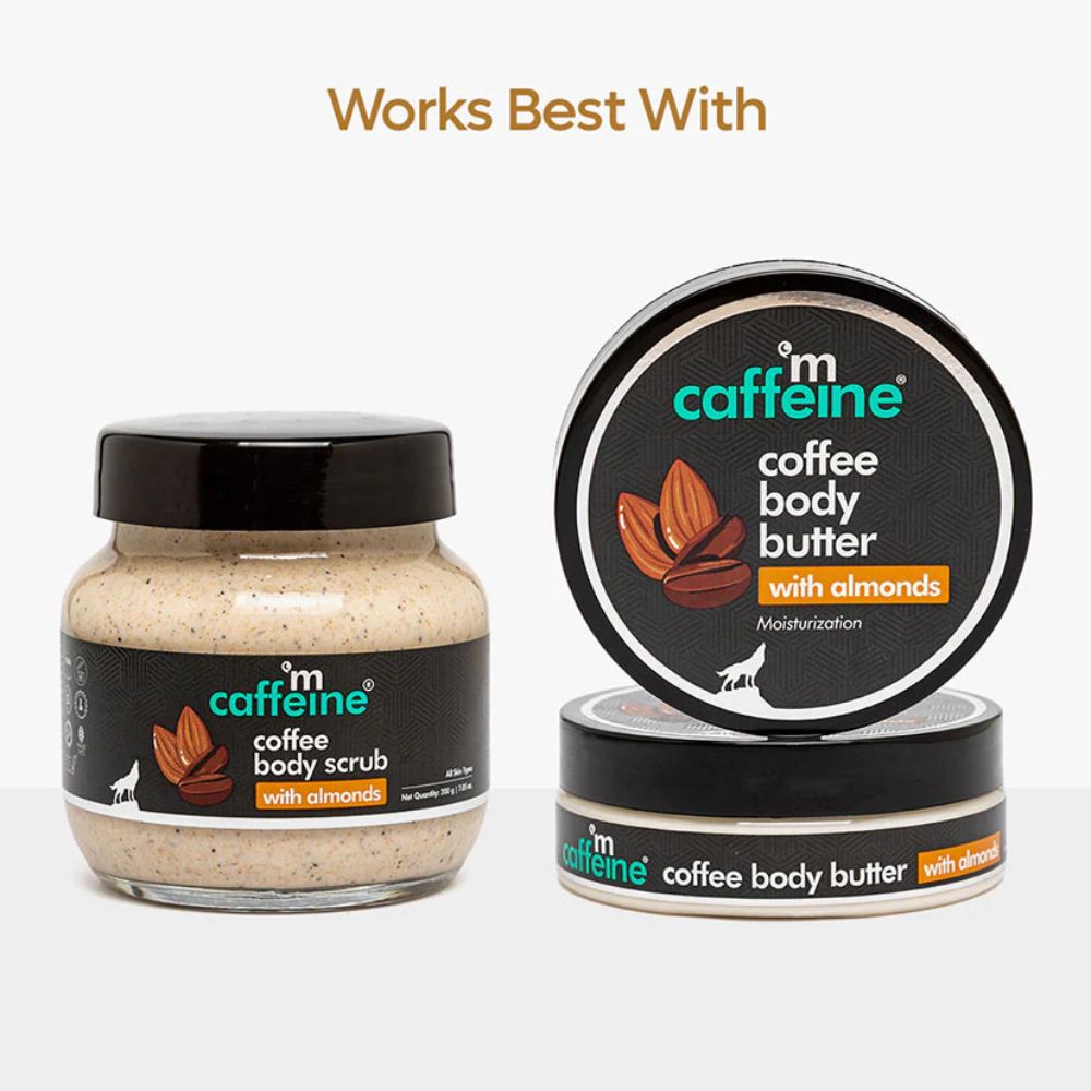 mCaffeine Moisturizing & Creamy Coffee Body Scrub with Almonds for Smooth Skin ( 200g ) ( Full Size )