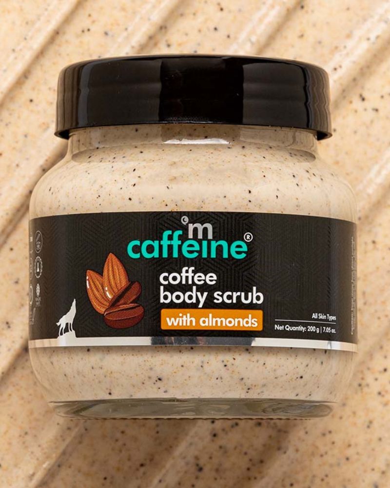 mCaffeine Moisturizing & Creamy Coffee Body Scrub with Almonds for Smooth Skin ( 200g ) ( Full Size )