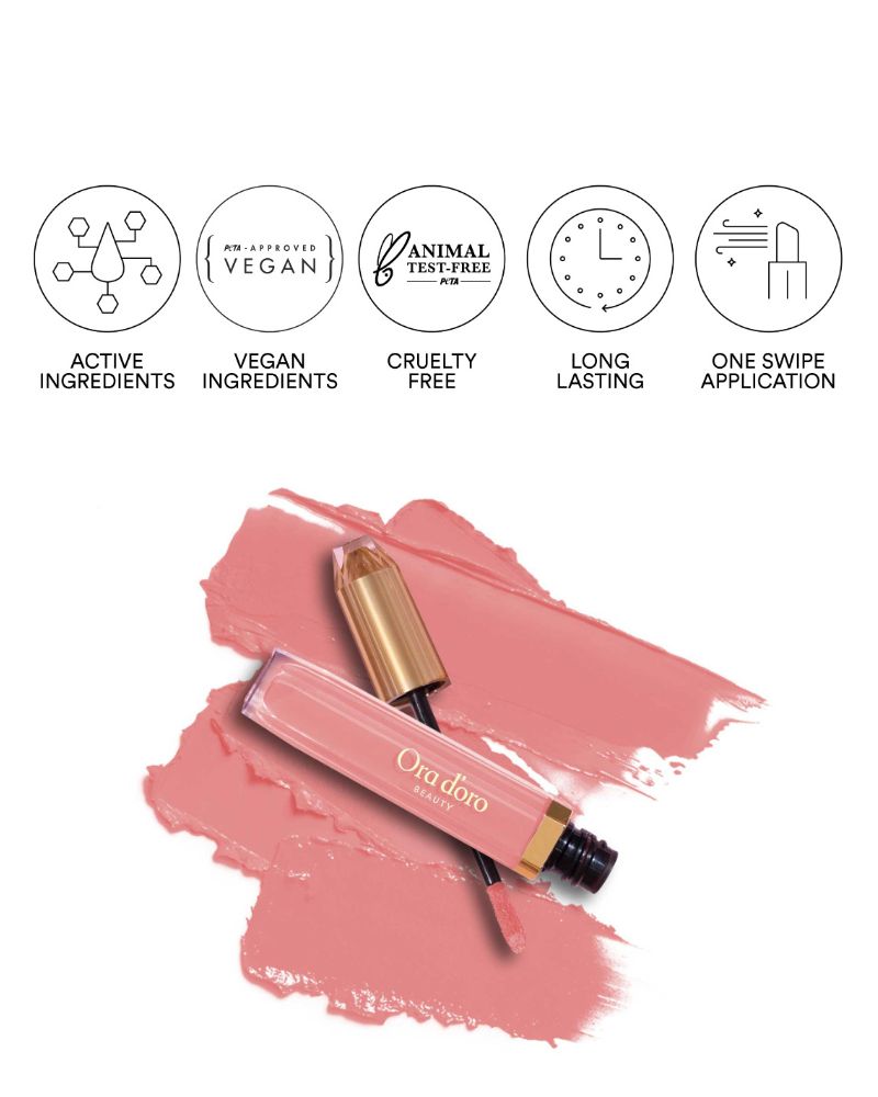 Ora Doro Beauty Amore Mio - Peach + Coral Hydrating Matte Liquid Lipstick ( 5.1 ml ) ( Full Size )