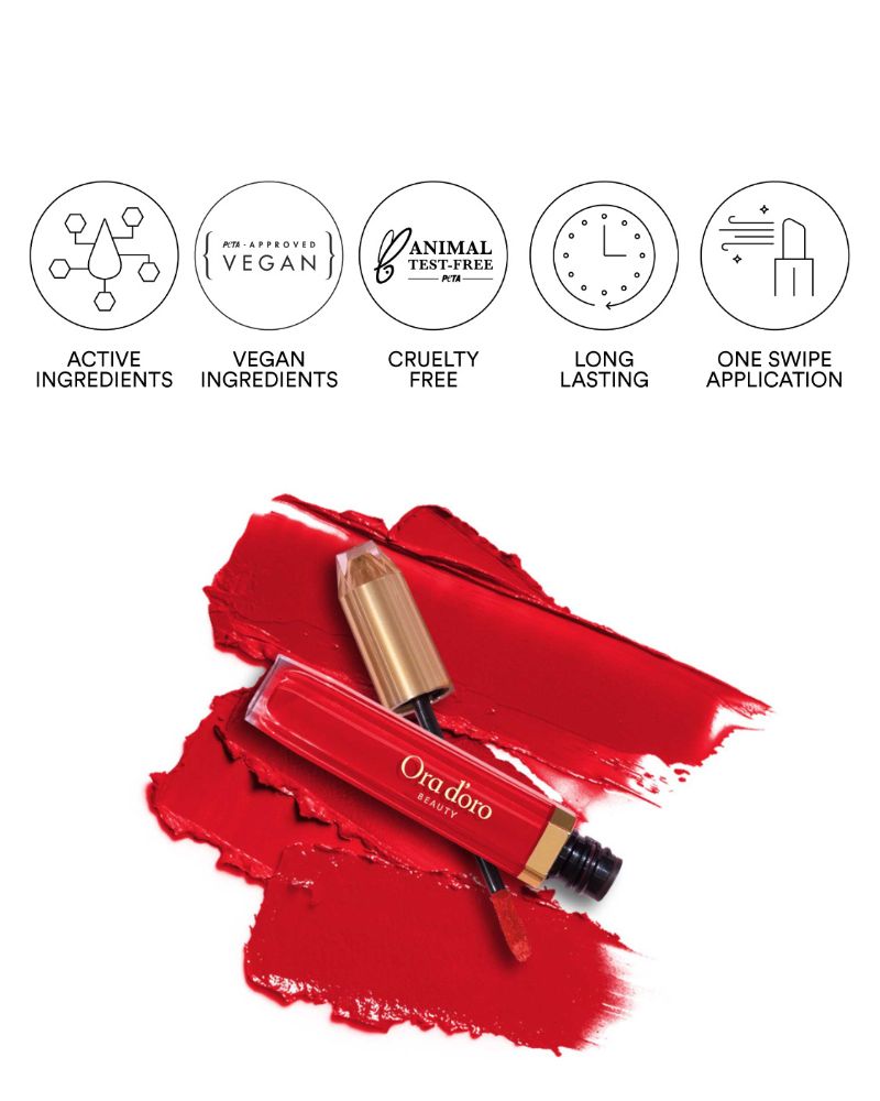 Ora Doro Beauty Ciao! - Warm Red Hydrating Matte Liquid Lipstick ( 5.1 ml ) ( Full Size )