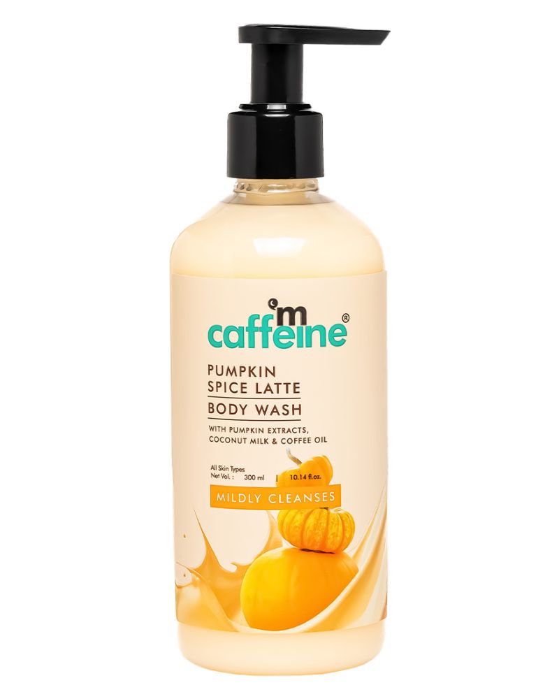 mCaffeine Pumpkin Spice Latte Body Wash | Sweet & Spicy Aroma ( 300 ml ) ( Full Size )