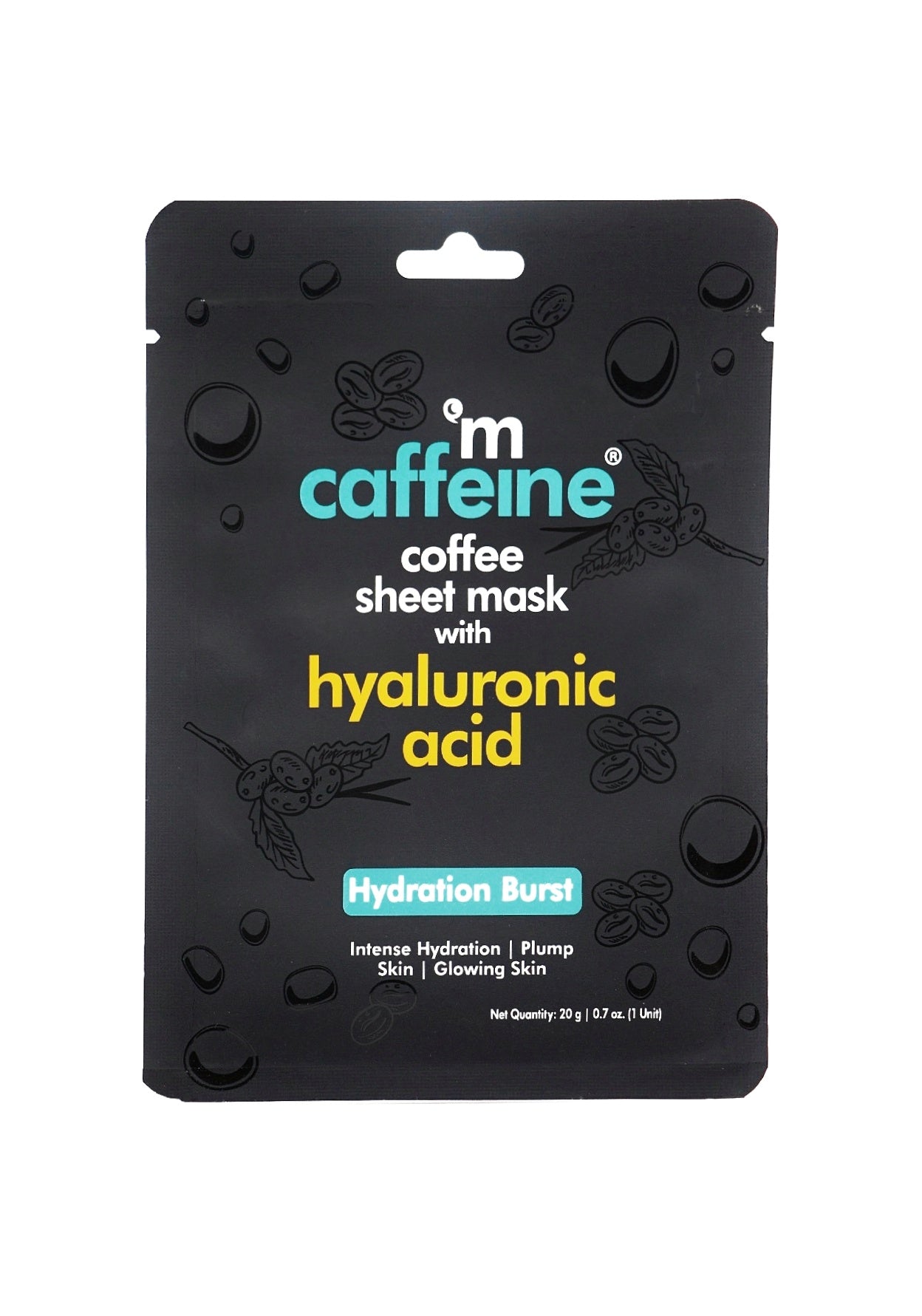 mCaffeine Hyaluronic Acid Coffee Sheet Mask for Hydration Burst - 20g