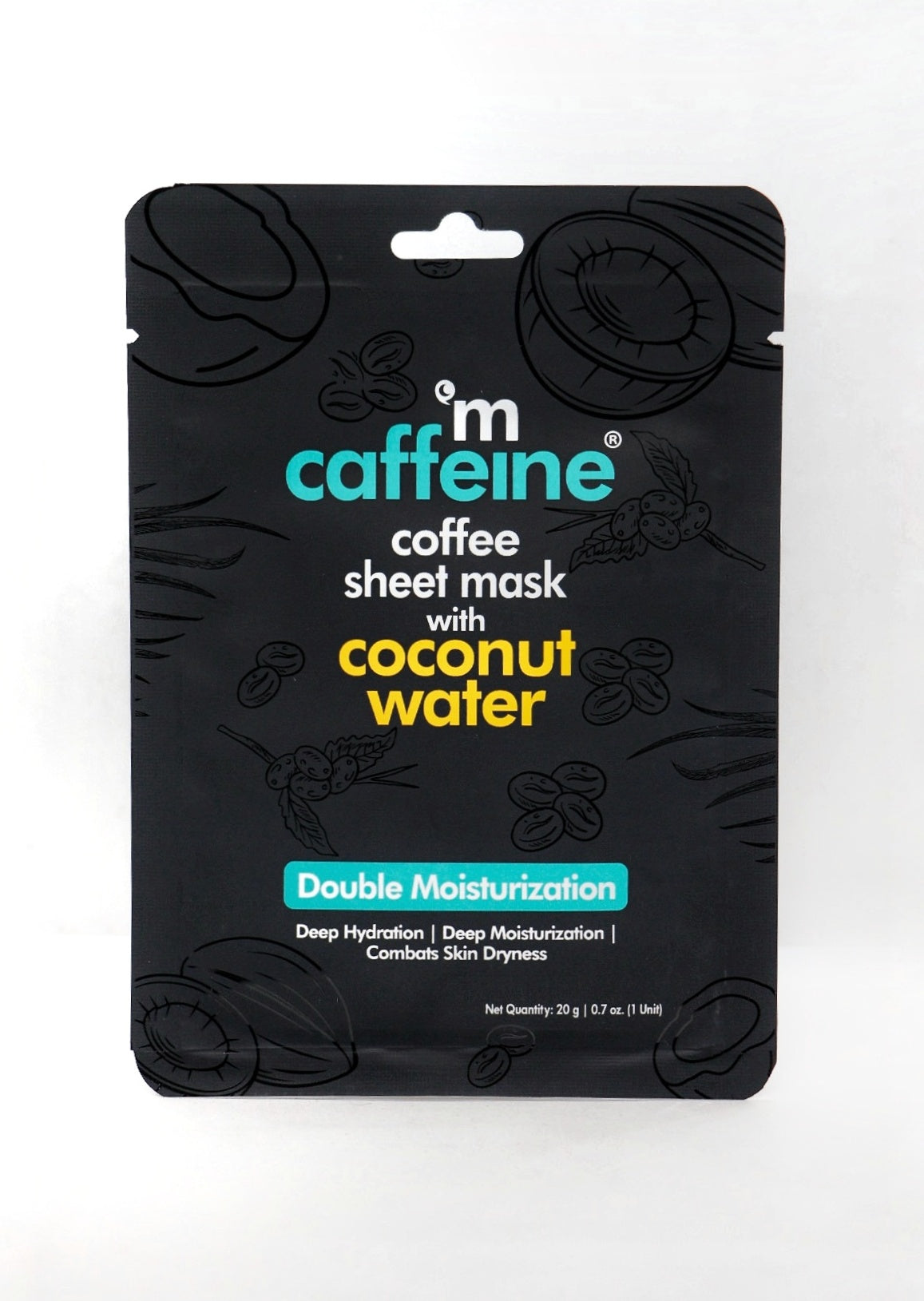mCaffeine Coconut Water Coffee Sheet Mask for Double Moisturization - 20g