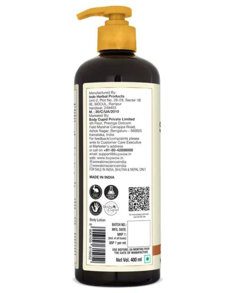 WOW Skin Science Shea Butter And Cocoa Butter With Lactic Acid Body Lotion ( 400 Ml ) ( Full Size )