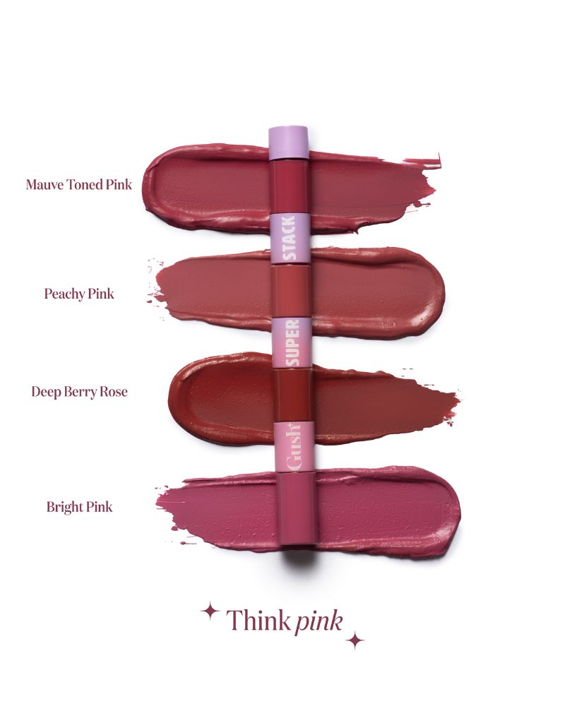 GUSH BEAUTY SUPER STACK MATTE LIQUID LIPSTICK 4-in-1 - Think Pink ( Full Size ) ( 8.4 ml )