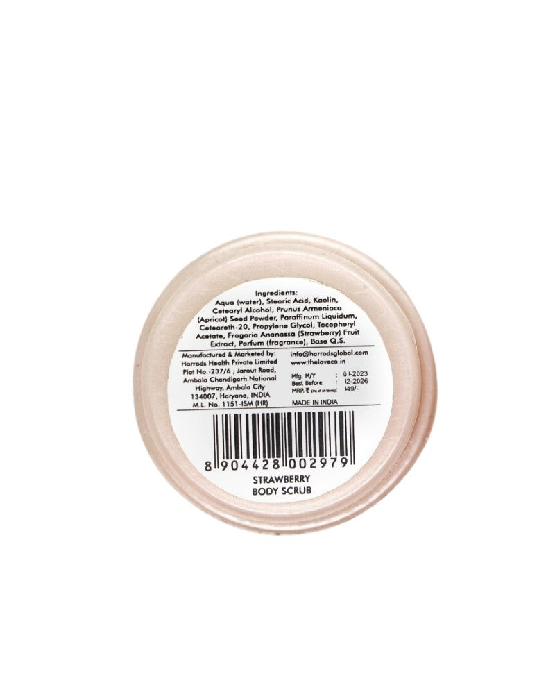 The Love Co Strawberry Body Scrub (10 gm) (Mini/Small Pack/Sample)