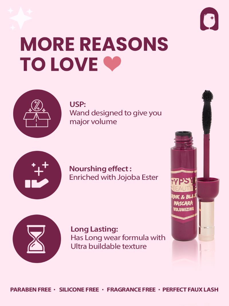 TYPSY BEAUTY Drink & Blink Mascara - Volumizing ( 9 gm ) ( Full Size )