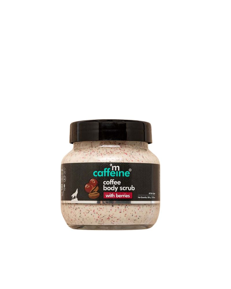 mCaffeine Coffee Body Scrub with Berries - (25 gm) (Mini/Small pack/Sample)