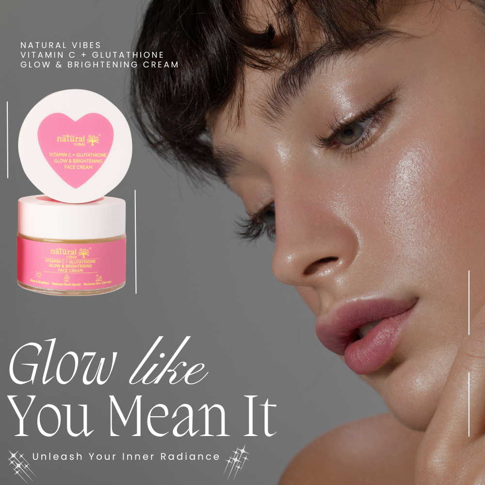 Natural Vibes Vitamin C + Glutathione Glow & Brightening Face Day & Night Cream ( 50 g ) ( Full Size )