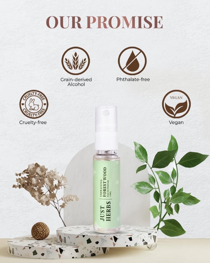 Just Herbs Energizing Forest Wood Eau De Parfum - 10 ml ( Mini / Small pack / Sample ) (Copy)