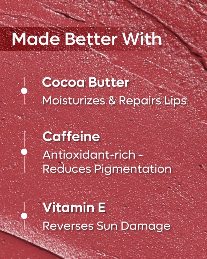 mCaffeine Cocoa Kiss Creamy Matte Nude Lipstick with Cocoa Butter - Mauve Velvet ( Full Size )