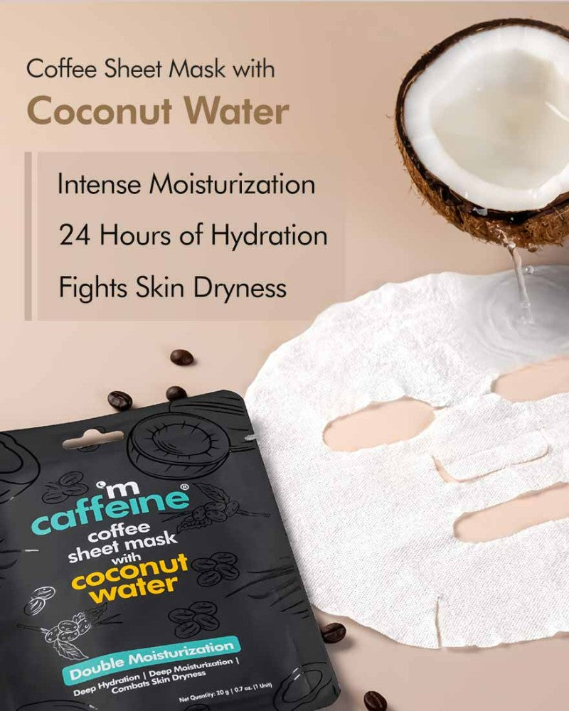 mCaffeine Coconut Water Coffee Sheet Mask for Double Moisturization - 20g