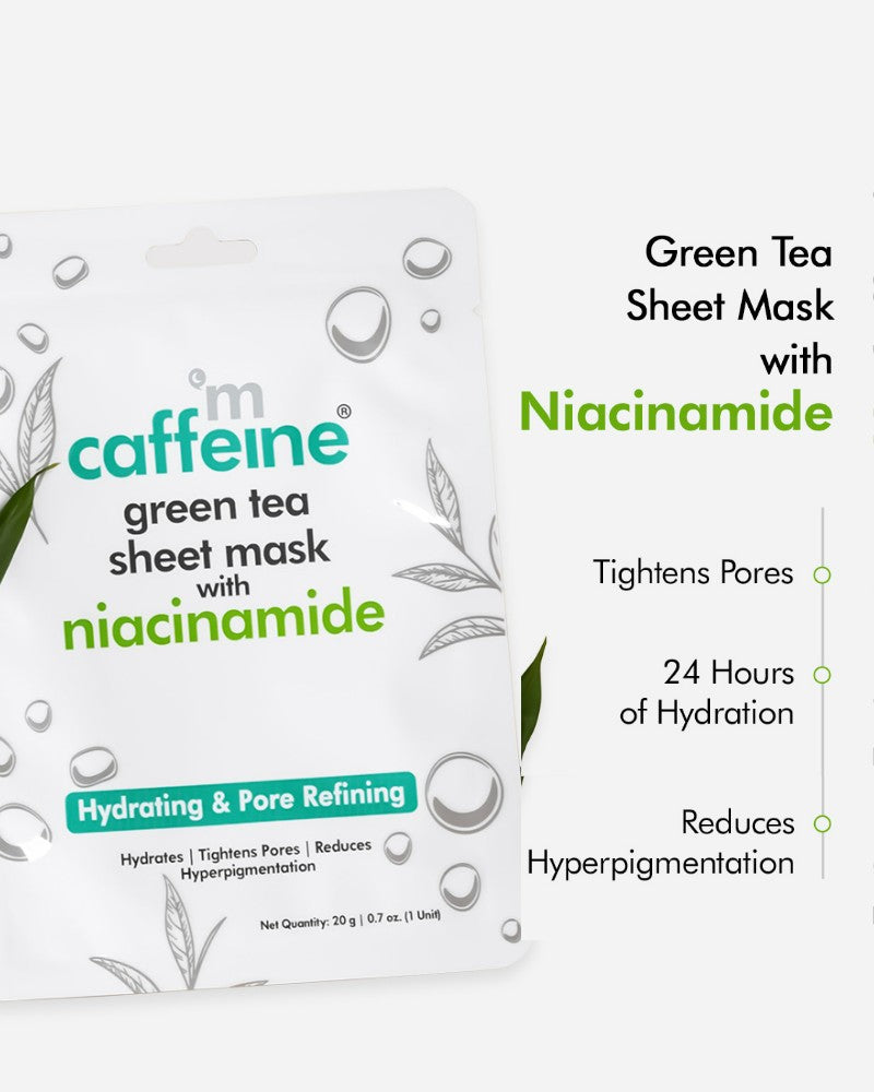 Niacinamide Green Tea Sheet Mask for Pore Refining - 20g each