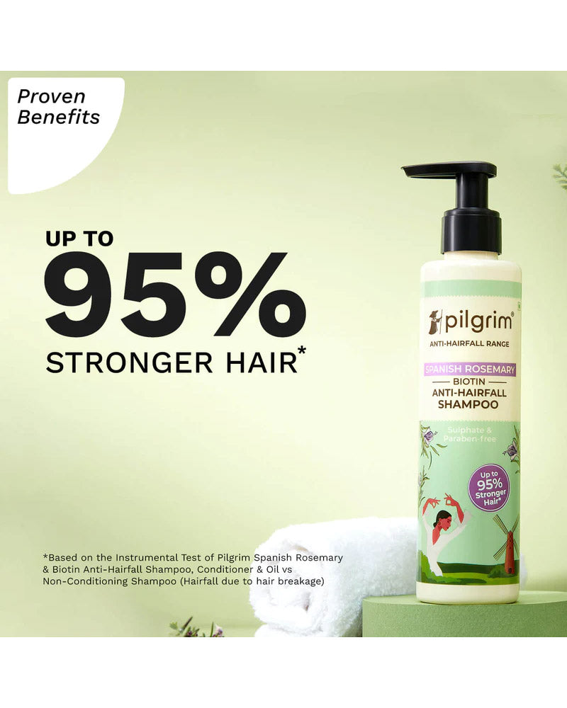 Pilgrim Spanish Rosemary & Biotin Anti-Hairfall Shampoo ( 200 ml ) ( Full Size )
