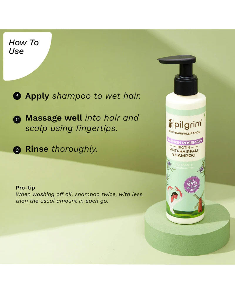 Pilgrim Spanish Rosemary & Biotin Anti-Hairfall Shampoo ( 200 ml ) ( Full Size )