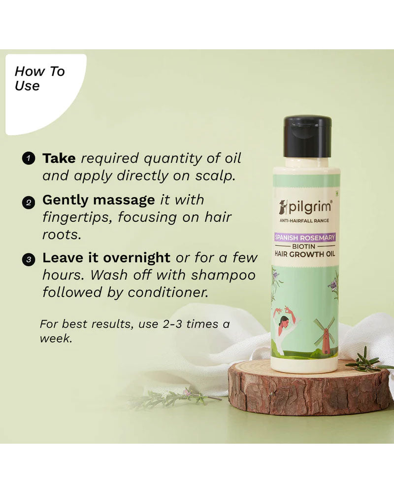 Pilgrim Spanish Rosemary & Biotin Hair Growth Oil ( 100 ml ) ( Full Size )