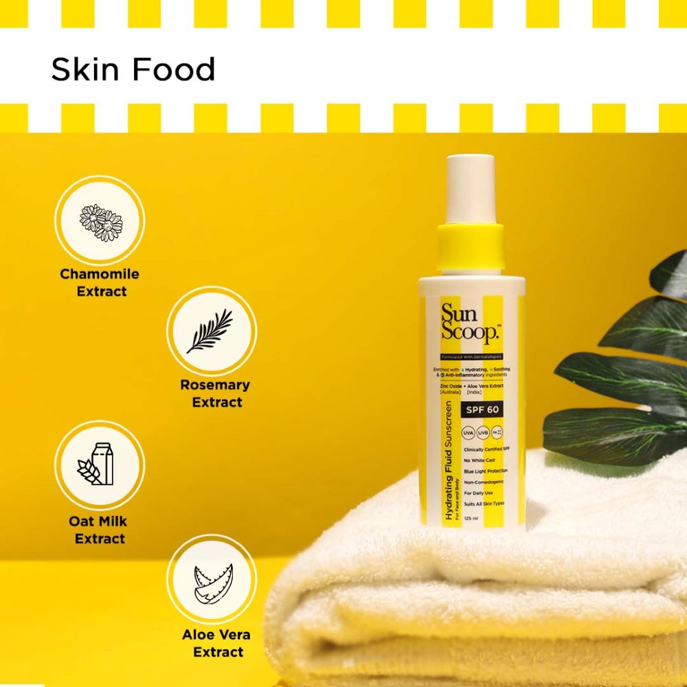 Sun Scoop Hydrating Fluid Sunscreen For Face And Body With SPF 60 PA++++ ( Full Size ) (125ml)