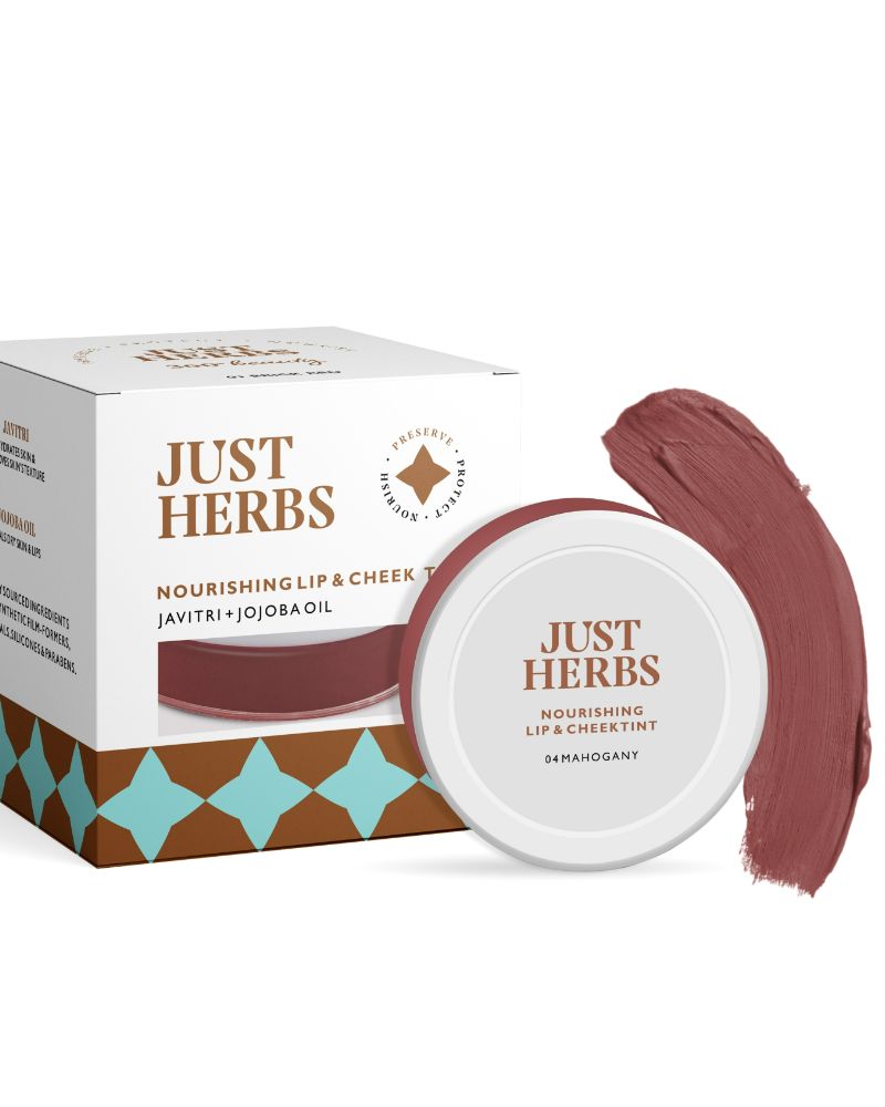 Just Herbs Nourishing Lip and Cheek Tint - Mahogany