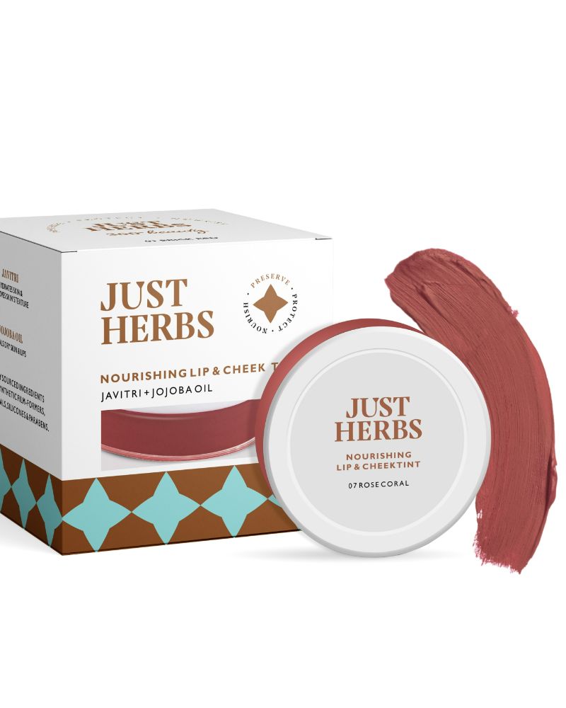 Just Herbs Nourishing Lip and Cheek Tint - Rose Coral