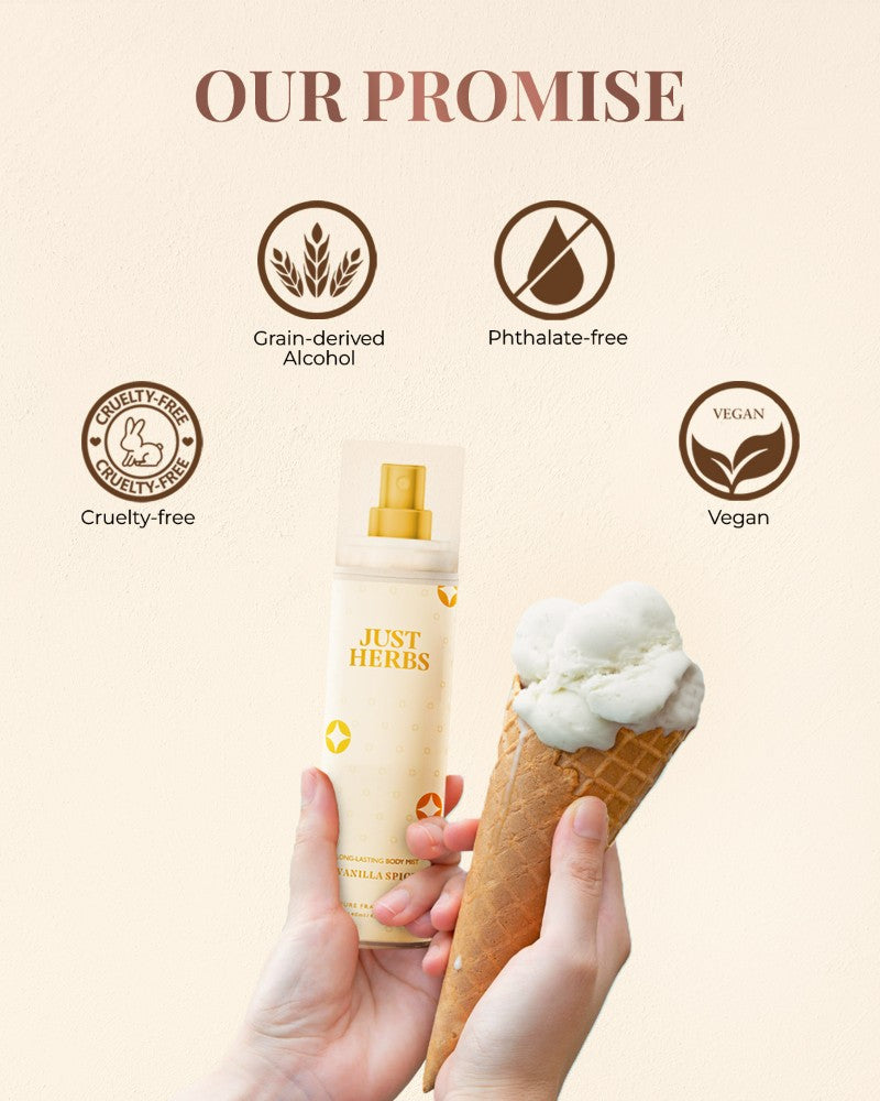 Just Herbs Long-Lasting Vanilla Spice Body Mist ( 140 ml )