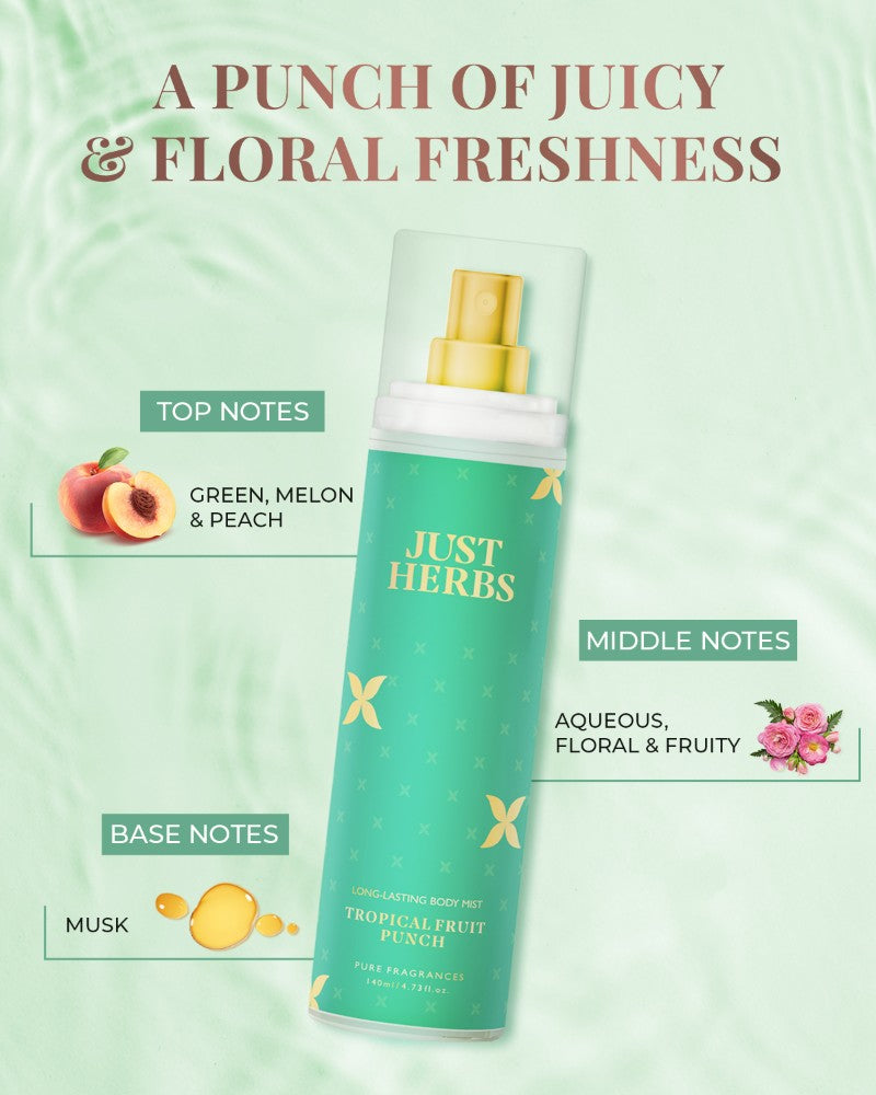 Just Herbs Long-Lasting Tropical Fruit Punch Body Mist ( 140 ml )