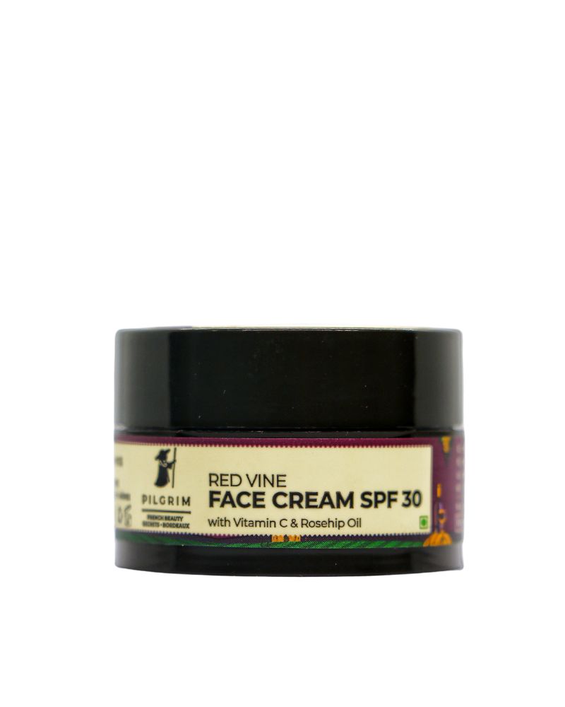Pilgrim Red Vine Face Cream SPF 30 with Vitamin C & Rosehip Oil (PA+++) ( 5 gm ) ( Mini / Small Pack / Sample )