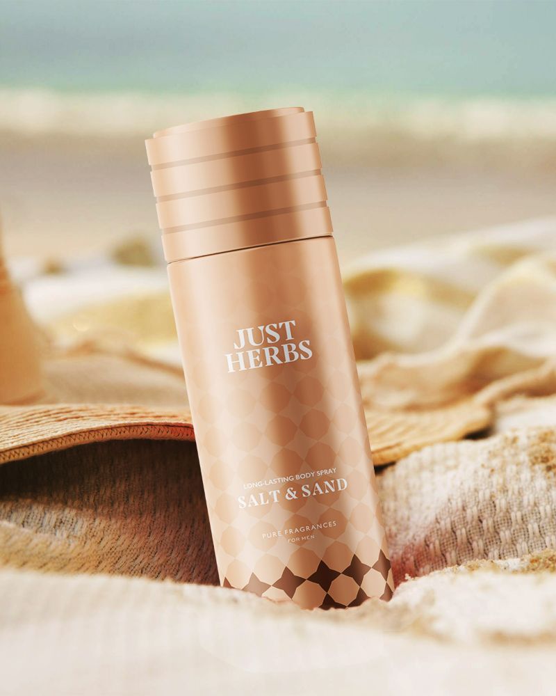 Just Herbs Long Lasting Salt and Sand Deodorant Body Spray For Men
