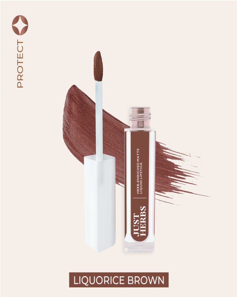 Just Herbs - Herb-enriched Matte Liquid Lipstick - Liquorice Brown