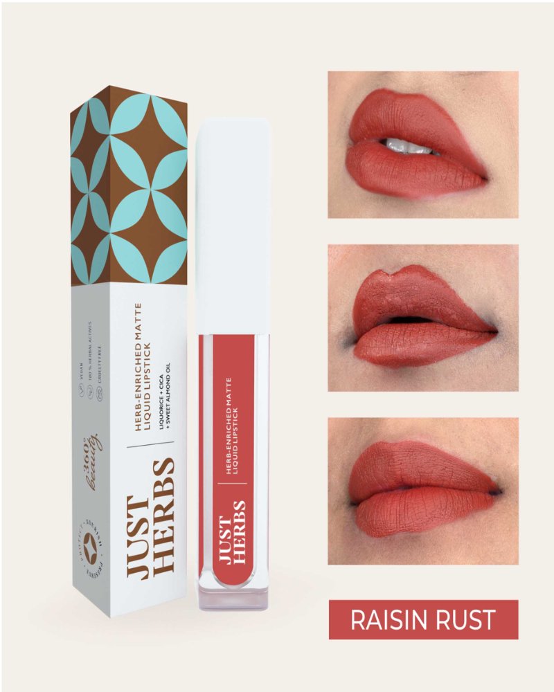 Just Herbs - Herb-enriched Matte Liquid Lipstick - Raisin Rust