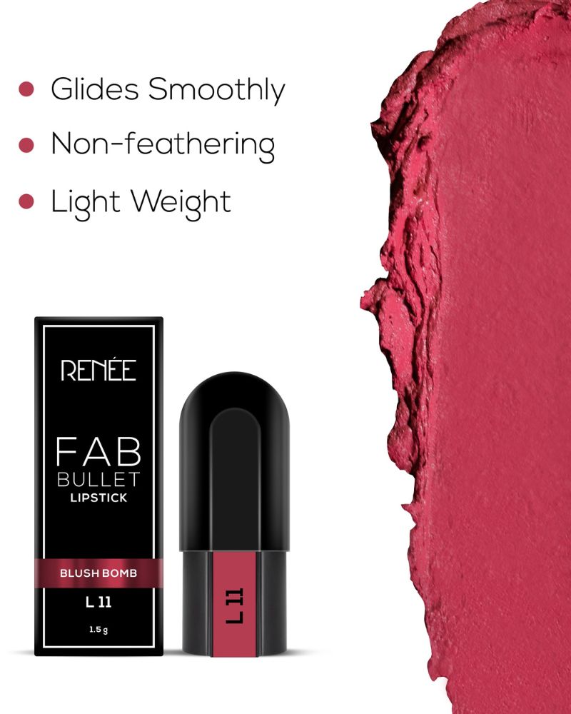 RENEE Fab Bullet Lipstick - Blush Bomb (1.5 gm) (Mini / Small Pack/ Sample)