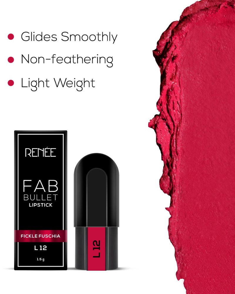 RENEE Fab Bullet Lipstick - Fickle Fuschia (1.5 gm) (Mini / Small Pack/ Sample)