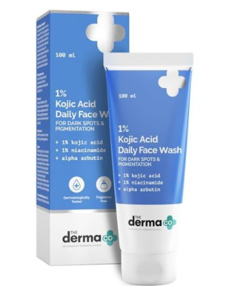 The Derma Co 1% Kojic Acid Face Wash with Niacinamide & Alpha Arbutin For Dark Spots & Pigm )entation ( 100ml )