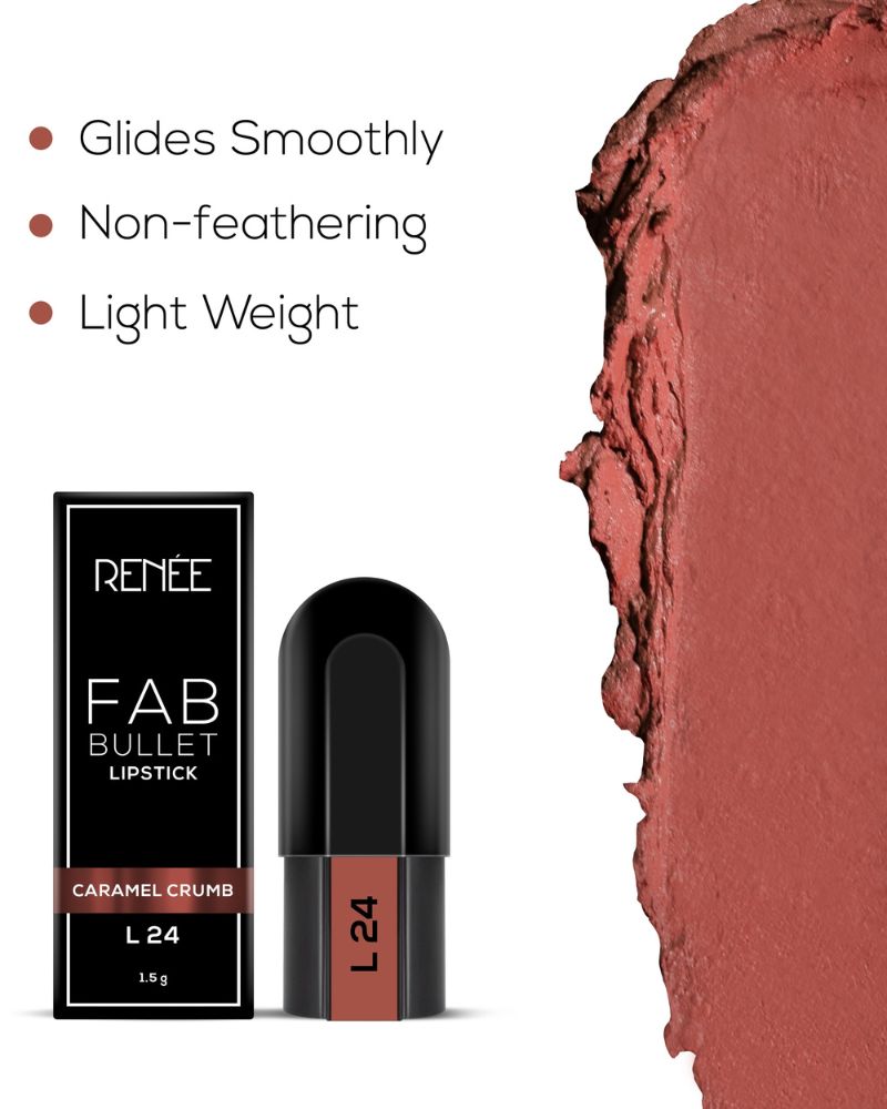 RENEE Fab Bullet Lipstick - Caramel Crumb (1.5 gm) (Mini / Small Pack/ Sample)