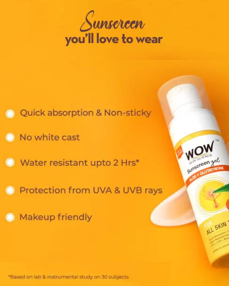 WOW Skin Science Sunscreen Gel For All Skin Types | SPF 55 PA++++ | Lightweight & Quick Absorbing (100 ML) ( Full Size )