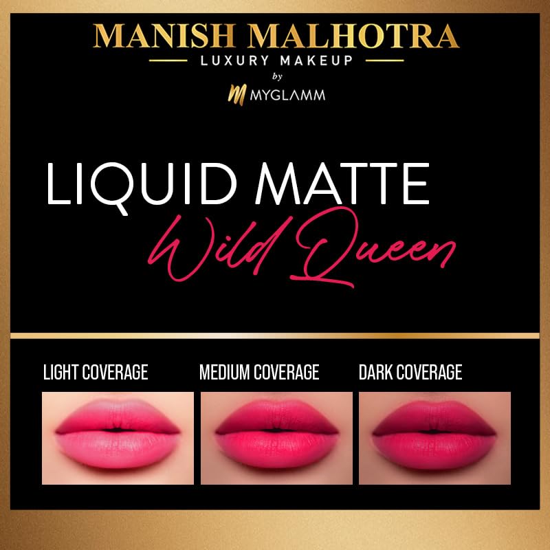 Manish Malhotra Beauty By MyGlamm Liquid Matte Lipstick - Wild Queen ( 7 gm ) ( Full Size )