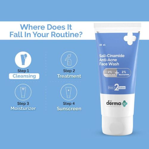 The Derma Co 2% Sali-Cinamide Anti-Acne Face Wash with 2% Salicylic Acid & 2% Niacinamide ( 80ml )