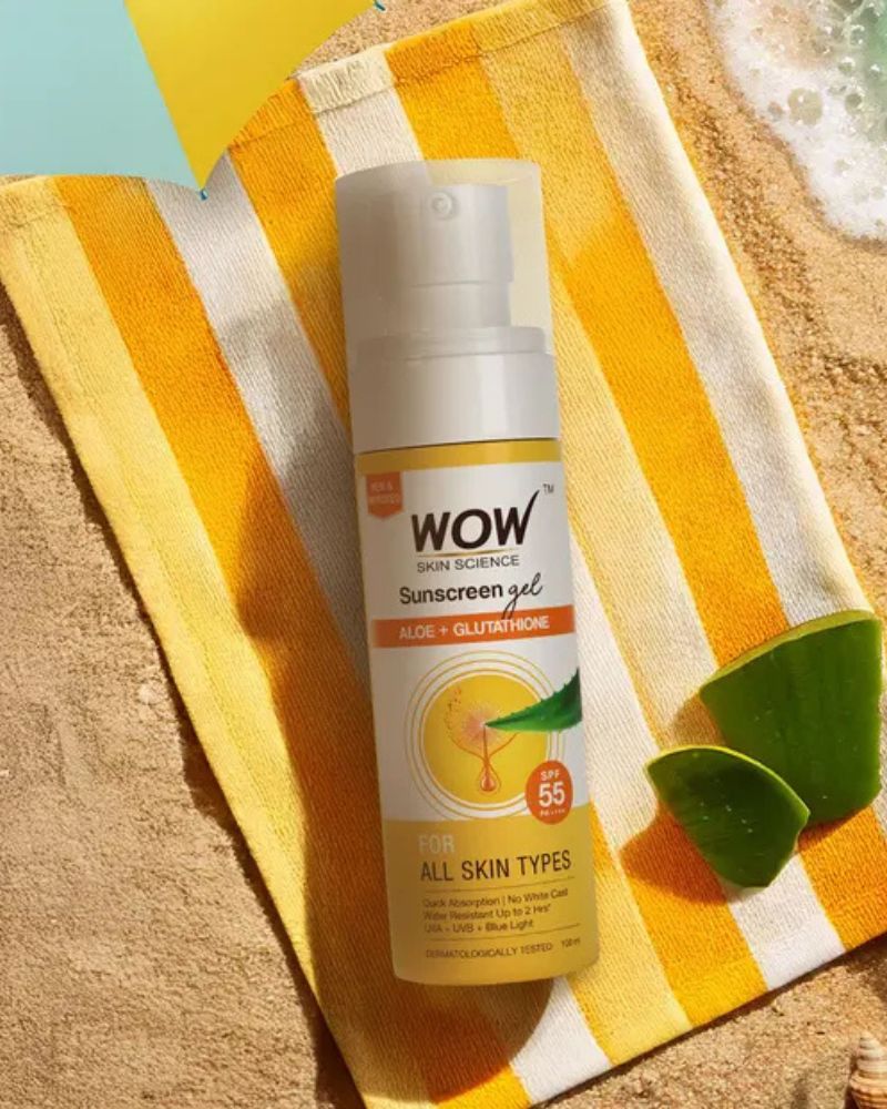 WOW Skin Science Sunscreen Gel For All Skin Types | SPF 55 PA++++ | Lightweight & Quick Absorbing (100 ML) ( Full Size )