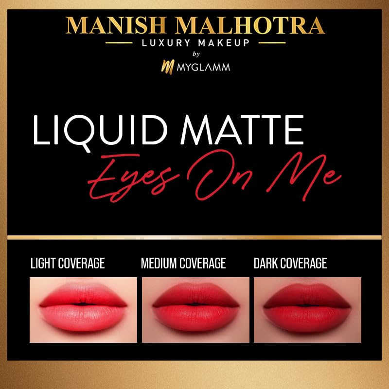 Manish Malhotra Beauty By MyGlamm Liquid Matte Lipstick - Eyes On Me ( 7 gm ) ( Full Size )