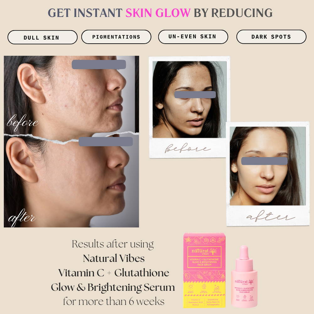 Natural Vibes Vitamin C + Glutathione Glow & Brightening Face Serum (30 ml) ( Full Size )