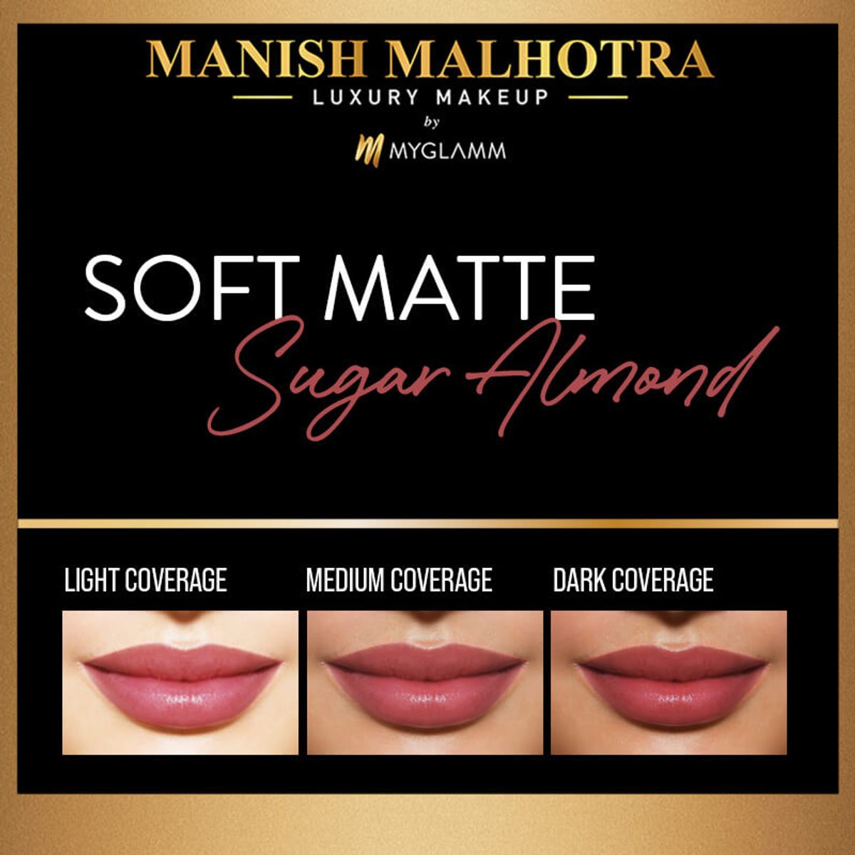 Manish Malhotra Beauty By MyGlamm Soft Matte Lipstick - Sugar Almond ( 4 gm ) ( Full Size )